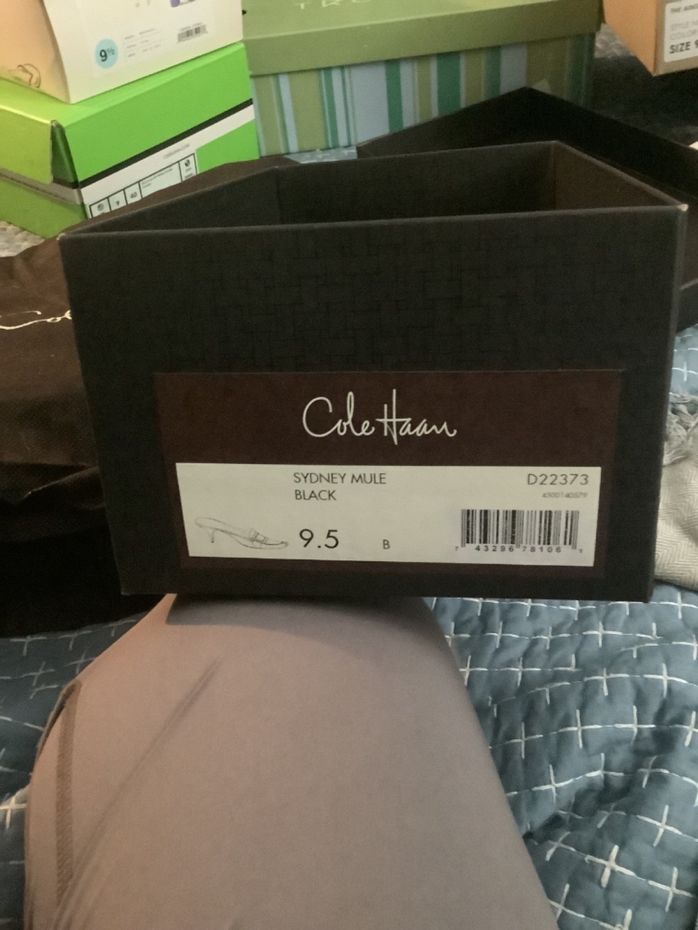 Cole Hahn Sydney Mule Black Leather Size 9.5 - Picture 7 of 8
